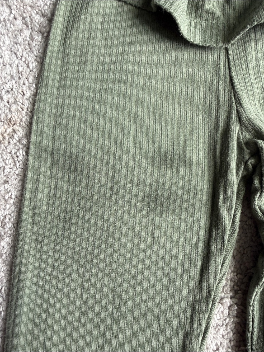 Little Sleepies Olive Green Ribbed Long Sleeve Pajama Set - Picture 4 of 4